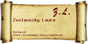 Zvolenszky Laura névjegykártya